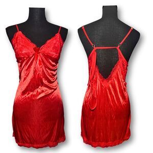 Sexy Red Floral Lace Size M L Fairy Whimsy Goth Coquette Babydoll Lingerie Set